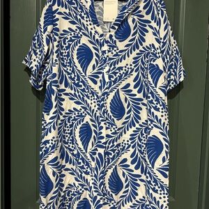 H&M Blue and White Patterned Shirt